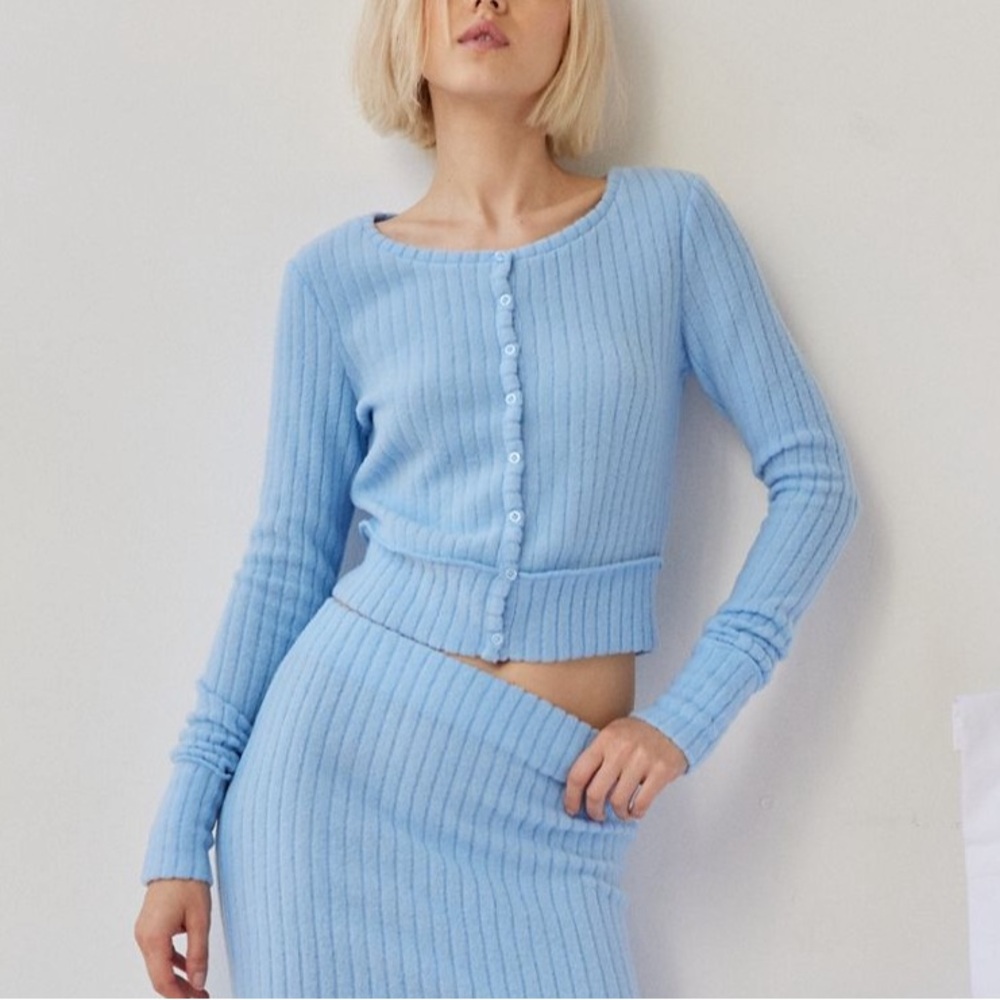 Blunceplush Suki Blue Ribbed Cardigan - Picture 2 of 4